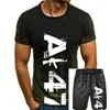 Męskie dresy est 2023 T Shirt Men o szyja bawełniana koszulka pionowa broń modowa czarne koszule tet online