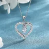 Подвесные ожерелья Caoshi Romantic Love Heart Ожерелье для женщин блестящие аксессуары для циркония обручальный свадебный свадебный подарки