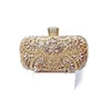 Kvällspåsar Diamond Evening Clutch Bag For Women Wedding Golden Clutch Purse Chain Shoulder Bag Liten Party Handväska med metallhandtag 230804