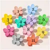 Hårtillbehör Candy Color Plastic Hairpin Big Flower Shaped Frosted Claws For Women Spring Clamp Crab Drop Delivery Baby Kid Dhiee