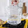 Kommen Hittebestendig Hoge Borosilicaatglas Helder Water Cup Grote Capaciteit Instant Noodle Fruit Slakom Met Deksel Servies 1L