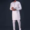 Survêtements pour hommes en costumes pour hommes 2 pièces ensembles hommes tenue à manches longues brodé haut décontracté et pantalon de couleur unie ethnique africain hommes costume 230804