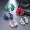 Stud Earrings SUGO 2023 Summer Fashion Personality Symmetrical Semicircle Design Zircon For Noble Ladies Private Party