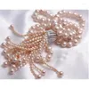 Pendant Necklaces Fashion Fringe Long Real Natural Pearl Nelace Suitable For Wedding And Party 32inch