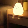 Lamps Shades Night Lights Led Pear Fruit Night Light Usb Rechargeable Dimming Touch Sensor Lamp Bedroom Bedside Decoration Christmas Gift Kid Z230809