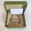 Vintage 925 silver interlocking chain bracelet does not fade fashion simple old lovers with the same birthday gift Bring the original box