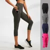2023 Kvinnor Yoga Pants High Elastic Sports Seamless Sport Leggings Tights Sportkläder Fitness Compression Solid Slim Running Pant