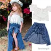 Roupas Conjuntos Canis Summer 3pcs criança bebê garoto garotinha de verão tops+vestido de tração+shorts