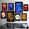 Grappige Memes Neon Animal Canvas Schilderij Art Wall Spaanse Lachende Man Untitled Goose Esthetische Posters En Prints Woonkamer Bar Winkel Decoratie w06