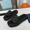 Designer Sandaler virkade plattformsslippare Sandaler 3,5 cm Kvinnor glider