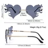 Солнцезащитные очки 1pc Heart for Women Mardy Rimless UV400 защита уникальные очки вечеринка для костюмов аксессуары для костюмов