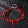 Naszyjniki wisiorek moda fałszywa krew wampir fantazyjne Joker Choker Naszyjnik Kobiety Chokers Halloween Gift