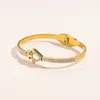 Fashion Designer Brand Bracelet Women's Bracelet Luxury Designer Letter Bracelet Crystal 18K gold plated stainless steel Couple Gift Jewelry ZG1335