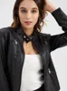 Women's Leather Fashion Jackets Fall/Winter Zip-up Red Black And Apricot Coffee Coats