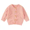 Jackor Baby Boys Girls Sticked Cardigan Thin Coat Korean Female Baby Princess Hollow Sticked tröja Solskyddsmedel Air Autumn Spring Coat R230805