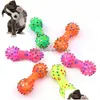 Chien Jouets À Mâcher Pet Chat Chiot Jouet Son Dot Squeak Caoutchouc Drôle À Mâcher Pour Chiens Chats Colle Fournitures Drop Delivery Maison Jardin Dhlqw