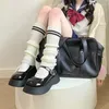 Meias femininas listradas lolita leggings japonesas aquecedores de braço feminino kawaii malha longo doces tornozelo perna inverno gótico