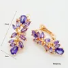 Dangle Earrings Fashion Purple/Multi-color Water Drop Stones Women 585 Rose Gold Elegant Charm Luxury High Quality Unique
