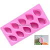 Bakning Mögel Sile Chocolate Mold Tool 10 Hål Tray Leaf Form Cake Soap Candy Jelly Mod Pastry Decorating Tools Drop Delivery Home Dhvhu