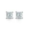 AAA Gems Princess Cut Moisasnite 925 Серебряные серебряные серебряные серебряные серьги moissanite vvs d