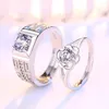 Wedding Rings 2 Pcs Ring Zircon Couple Fashion Silver Color Jewelry Romantic Infinity Endless Love Imperial Flower Lover