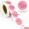 接着剤ステッカー卸売500pcs/roll youve youve youve taste 1inch paperありがとうシールラベルゴールドビジネスパッキングラベル文房具dro dhaxf