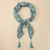 Sciarpe musulmanePiccoli fiori schiacciati Asciugamano quadrato di sciarpa Avvolge la testa Foulard da donna per 90 90 cm