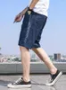 Herr jeans sommar plus size s-7xl denim shorts elastisk lös rak trend stora ökningar män