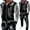 Herrspårsugnar Zogaa Brand Men Tracksuit 2 -stycken Toppar och byxor Mens Svettdräkter Set Letter Print Plus Size Jogger Set för män Kläder 230804