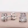 Fancy Gems 10k 14k 18k tre artigli solitario a forma di cuore 7.5x7.5mm moissanite orecchino a vite