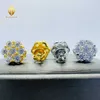 Joyería Blingdiam, diseño de flores a la moda, pendientes de 8mm Vvs Moissanite Hip Hop, pendientes de tuerca para mujer