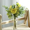 Flores decorativas buquê de casamento artificial de alta qualidade noiva falsa estrelado decorações de sala de estar ornamentos