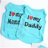 Dog Apparel Summer Vest Shirt Clothes Coat Pet Cat Puppy Cotton Vests I Love My Mommy Daddy Clothing For Costumes Drop Delivery Home G Dh5Fc