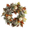 Decoratieve bloemen Kunstmatige kerstkrans Exquisite Frost Leaf Pompoen Slingers Herfst Maple Kransen Thanksgiving Layout Prop