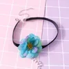 Tour de cou tissu fleur cravate colliers matériel sangle tissu accessoires cadeau pour femme adolescente