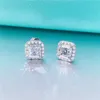 Sterling Silver Vermeil Moissanite Orecchini Iced Out Vvs Diamonds S925 Asscher Cushion Studs Orecchini Hip Hop Luxury Icy Jewelry