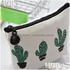 Sacs de rangement Toile de dessin animé Cactus Zipper Porte-monnaie Carte d'étudiant Sac à clés Mini serviettes hygiéniques Organisateur Cosmétique Portefeuille Drop Deliver Dhyvo