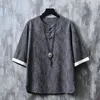 T-shirts pour hommes Style chinois été Tang costume haut T-shirt à manches courtes vêtements Zen anciens bouddhistes laïcs