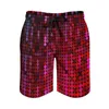 Shorts Masculino Red Disco Ball Gym Pink Sequin Print Engraçado Praia Short Shorts Masculino Gráfico Correndo Confortável Trunks Ideia de Presente