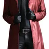 Trenchs pour hommes manteau en cuir Vintage Style britannique coupe-vent beau couleur unie Slimfit pardessus longue veste grande taille S5XL 230804