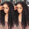 Ny lanserad 4C Edge Kinky Curly Full HD Lace Human Hair Wig 360 hårfäste Transparent spets främre mänsklig peruk redo att gå peruk utan lim 150%