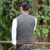 Mannen Vesten Casual Tooling Vest Formele Visgraat Tweed Bruin V-hals Wollen Vest Business Vest Stalknecht Voor Bruiloft prom 230804