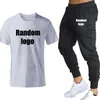 Men's Tracksuits Diy Luxury T-shirt Pants Suit Brand Short Sleeved Set Printed Cotton Shirts Jogging Sweatpants Male Sportswear