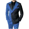 Costumes pour hommes Casual Two Piece Splice Contrast Suit Business Dress Wedding Ceremony Clothing