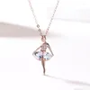 Kedjor S925 Sterling Silver Ballet Dancer Halsband Kvinnlig INS -minimalistisk stil Temperament CLAVICLE CHAIN ​​Friend Gift