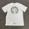 メンズラグジュアリークラシックTシャツブランドCH TシャツデザイナーメンメンズトップスティーファッションホースシューサンスクリットクロスプリントコットンTシャツカジュアルショートスリーブTシャツJSSX