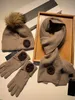 High Design Warm Hat Scarf Set Hat Men's and Women's Winter 2-Piece Shawl Designer Hat Scarf Wool Hawaiian Scarf Hat Glove Set Box