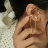 Ryggar örhängen oregelbunden lång hängande tofs kedja ingen piercing öronklipp för kvinnor 1pc designer kpop manschett örna smycken ef073