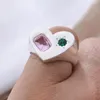 Trauringe Ankunft Romantisches Liebesherz Glänzender Kristall Platinüberzug Damenring Werbegeschenke Kein Verblassen für Frauen