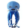Super Cute Blue Octopus Mascot Costume Top Cartoon Anime Theme Character Carnival Unisex vuxna storlek Jul födelsedagsfest utomhus outfit kostym